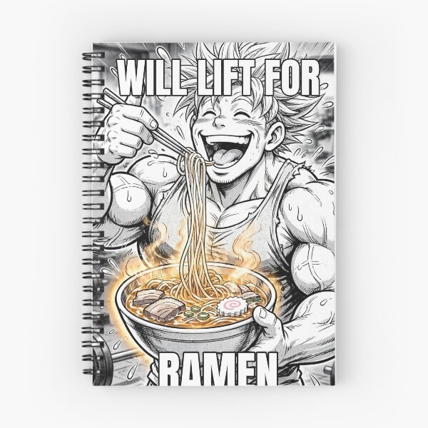 Item preview, Will Lift for Ramen: Funny Anime Gym Shirt designed and sold by Final Rep Co..