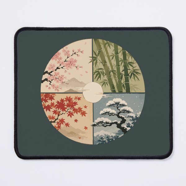 Item preview, Japanese Four Seasons – Cherry Blossom, Bamboo, Maple and Pine designed and sold by SimplePoDesign.