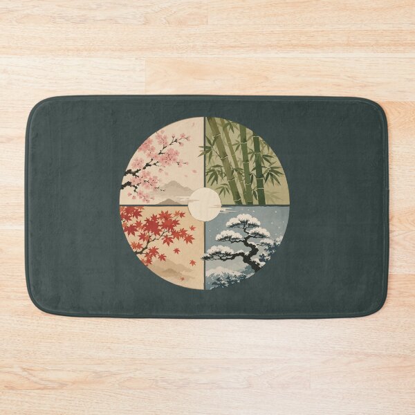 Item preview, Japanese Four Seasons – Cherry Blossom, Bamboo, Maple and Pine designed and sold by SimplePoDesign.