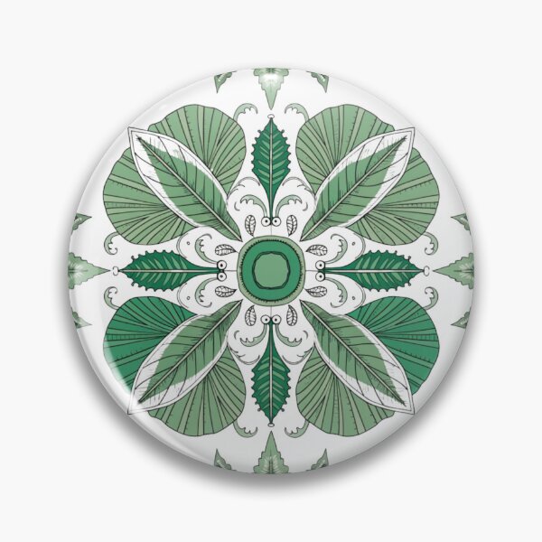 Item preview, Emerald Botanical Mandala – Intricate Green Leaf Ornamental Pattern designed and sold by Mousy17.