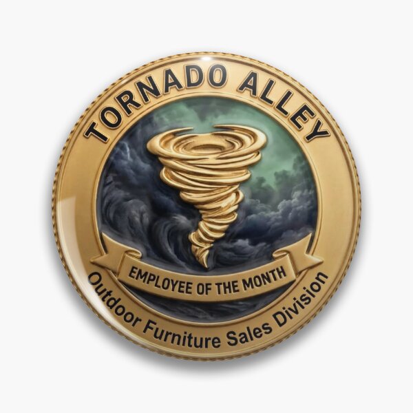Item preview, Tornado Alley Outdoor Furniture Sales - Employee of the Month Fake Badge designed and sold by RogueSquirrels.