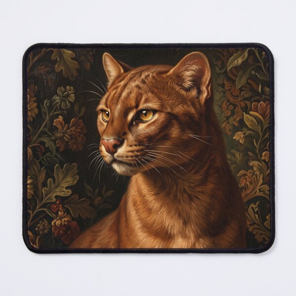Item preview, Majestic Red Jaguarundi Botanical Oil Portrait designed and sold by Real Beast Art.