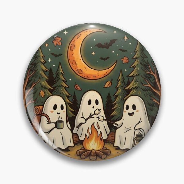 Item preview, Ghosts Gone Camping – Spooky Season Halloween Campfire Ghosts designed and sold by beyond-canvas.