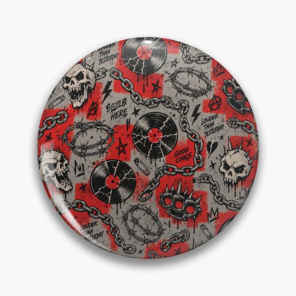 Item preview, Nu Metal Doodles Seamless Pattern Skulls Chains Print designed and sold by Fanverse Merchandise.