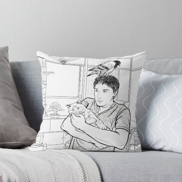 Item preview, Cat, pigeon, animal, love, peace, black and white, Japan designed and sold by citravisuel.