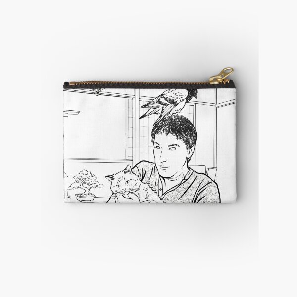 Item preview, Cat, pigeon, animal, love, peace, black and white, Japan designed and sold by citravisuel.