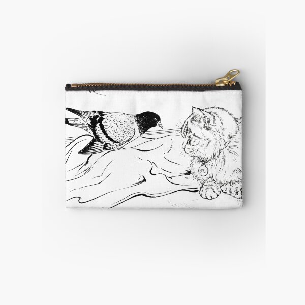 Item preview, Cat, pigeon, animal, love, peace, black and white, Japan designed and sold by citravisuel.