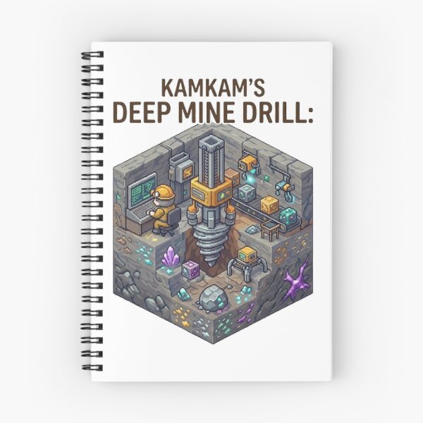 Item preview, Kamkam's Deep Mine Drill Pixel Art - Mining & Cave Exploration Gamer Design designed and sold by PetalsPaws.