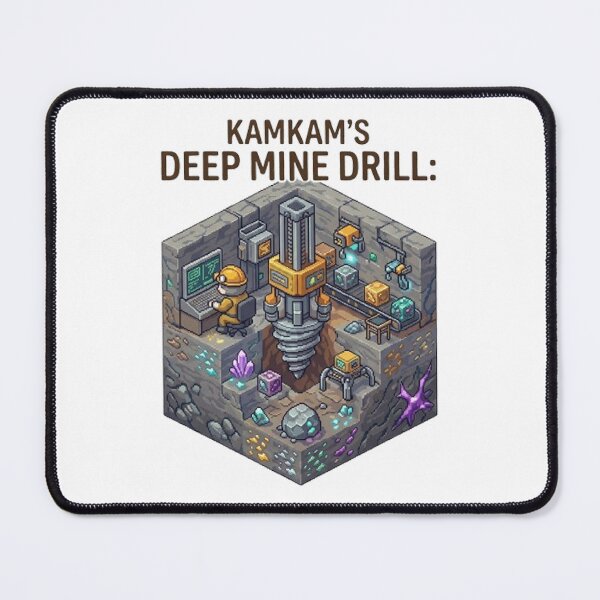 Item preview, Kamkam's Deep Mine Drill Pixel Art - Mining & Cave Exploration Gamer Design designed and sold by PetalsPaws.