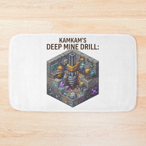 Item preview, Kamkam's Deep Mine Drill Pixel Art - Mining & Cave Exploration Gamer Design designed and sold by PetalsPaws.