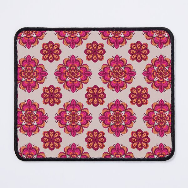 Item preview, Boho Floral Mandala Pattern – Pink Magenta & Orange Ornamental Design designed and sold by Mousy17.