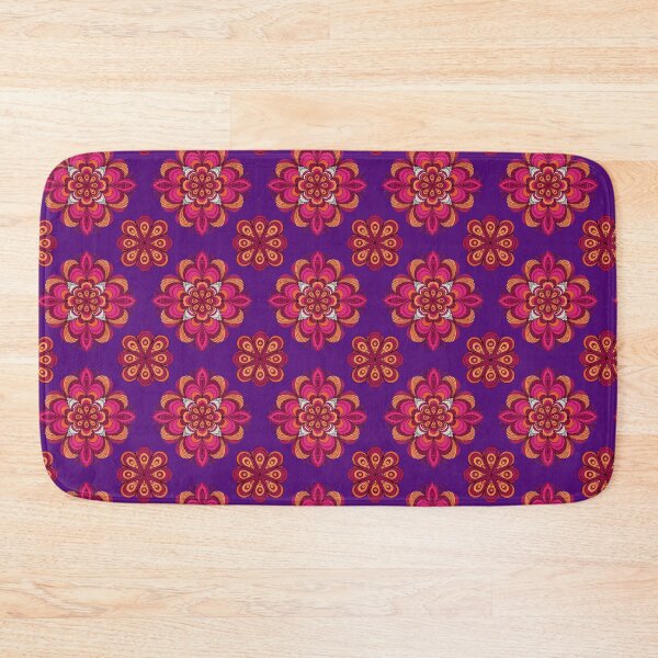 Item preview, Boho Floral Mandala Pattern – Pink Magenta & Orange Ornamental Design designed and sold by Mousy17.