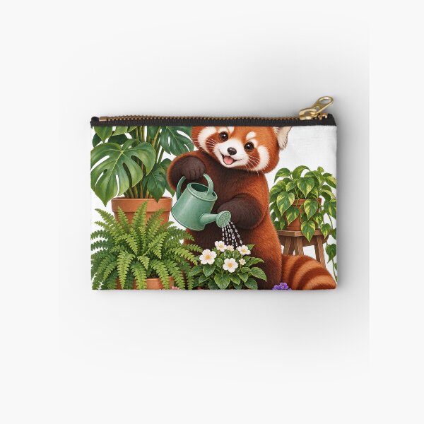 Item preview, Red panda tends to his houseplants designed and sold by SasukiMedia.
