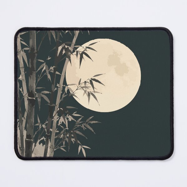 Item preview, Japanese Bamboo Under a Full Moon – Moonlit Nature Art designed and sold by SimplePoDesign.