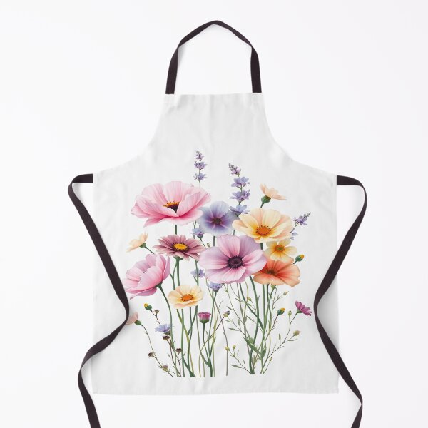 Item preview, Vintage Illustration of Wild Flowers, Botanical Bloom, Flower Garden, Cosmos Flowers, Yellow Flowers, Floral, Patterns designed and sold by Matt_Smith.
