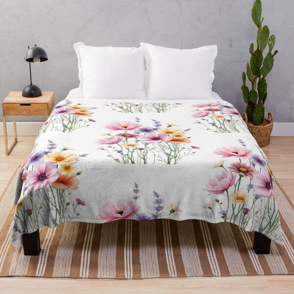 Item preview, Vintage Illustration of Wild Flowers, Botanical Bloom, Flower Garden, Cosmos Flowers, Yellow Flowers, Floral, Patterns designed and sold by Matt_Smith.