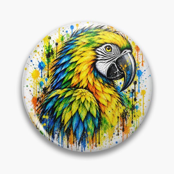 Item preview, Colorful Macaw Parrot – Vibrant Tropical Bird Splash Art designed and sold by SidneiSampaioStudio.