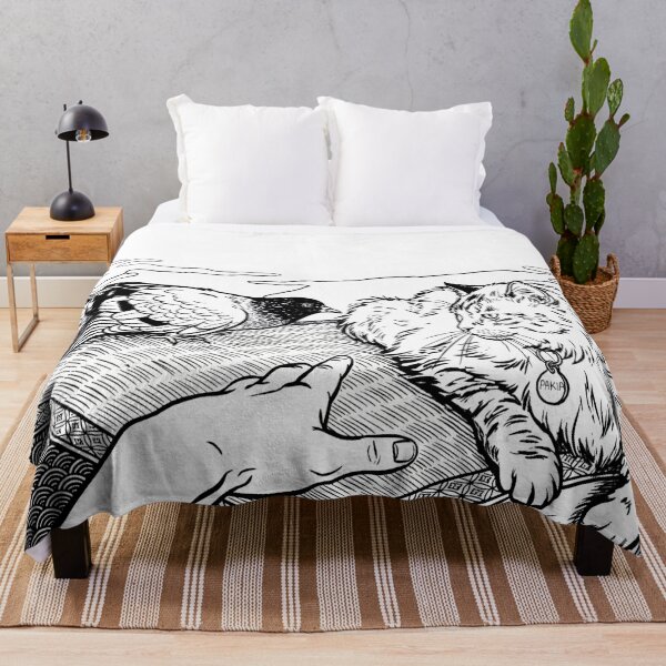 Item preview, Cat, pigeon, animal, love, peace, black and white, Japan designed and sold by citravisuel.