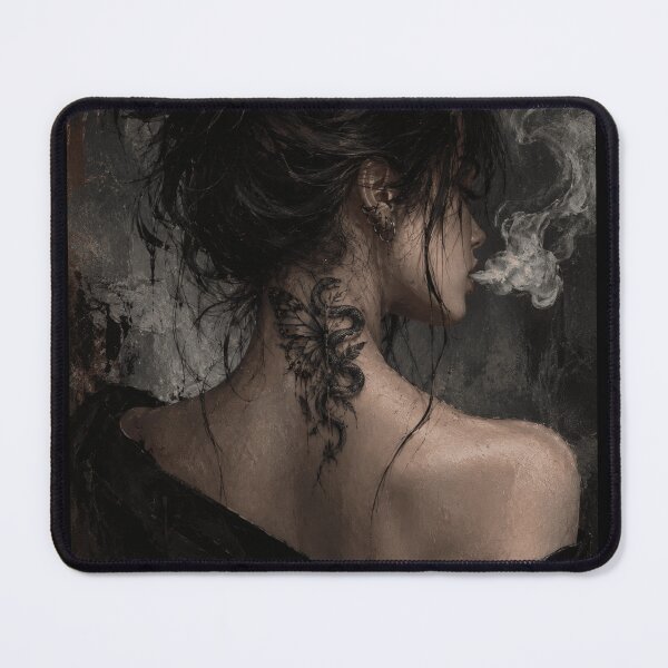 Item preview, Misty Dark Aesthetic Girl - Half Snake Half Butterfly Tattoo Illustration designed and sold by vibeartstudio99.