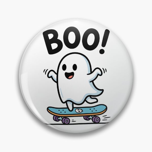 Item preview, Cute Skater Ghost Boo Halloween Skateboard Art designed and sold by Wild-way Art.