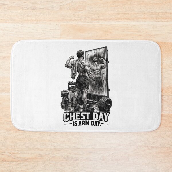 Item preview, Chest Day Is Arm Day Gym Motivation designed and sold by CrazySzoopWorld.