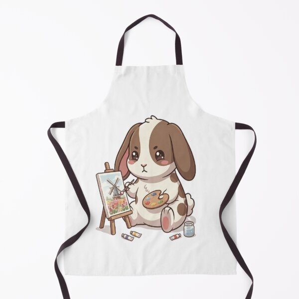 Item preview, Cute Bunny Painter Painting Canvas designed and sold by Ella_Sketch.