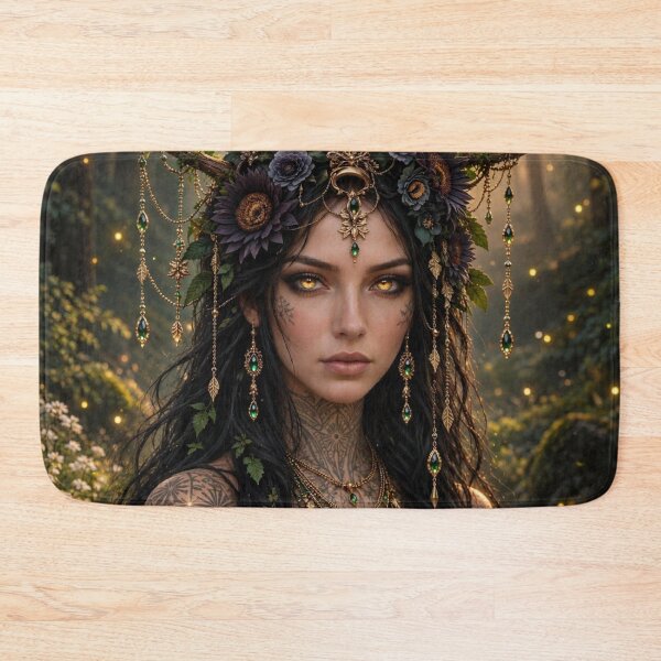 Item preview, Emerald Antler Queen | Enchanted Forest Goddess Fantasy Art designed and sold by Alcyone-Blue.