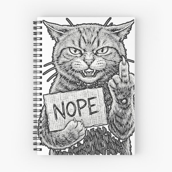 Item preview, Nope Cat Design | Funny Angry Cat Sketch Art designed and sold by Marie Gems.
