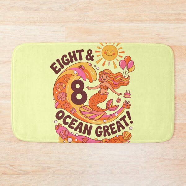 Item preview, Eight & Ocean Great! 8th Birthday – Mermaid on a Wave Ocean Design designed and sold by Sea Gem.