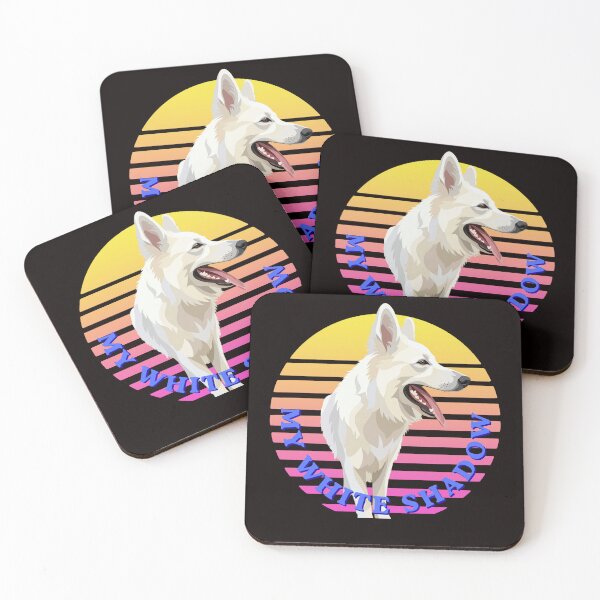 Item preview, My White Shadow – White Swiss Shepherd Retro Sunset designed and sold by BikTee.