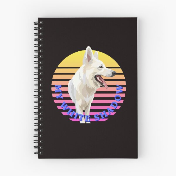 Item preview, My White Shadow – White Swiss Shepherd Retro Sunset designed and sold by Biczekdziczek.
