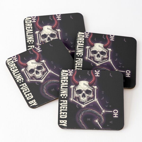 Item preview, Adrenaline Molecule Halloween Skull - Fueled By Fear Science Geek designed and sold by Atom Buddies.
