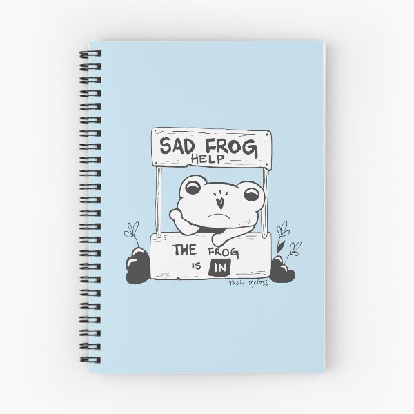 Item preview, Sad Frog Help Desk - Fine Line Black and White Digital Art designed and sold by ThaisMelo.