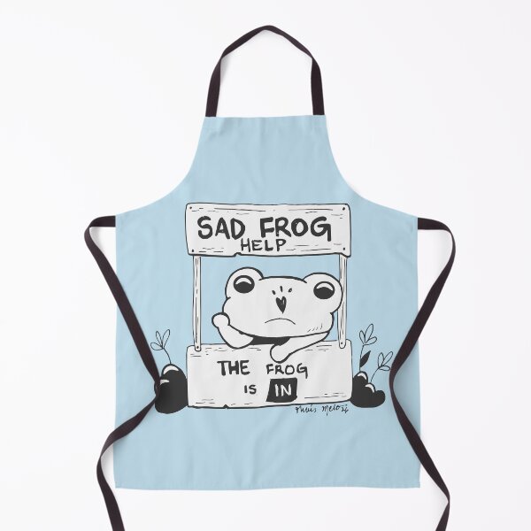 Item preview, Sad Frog Help Desk - Fine Line Black and White Digital Art designed and sold by ThaisMelo.