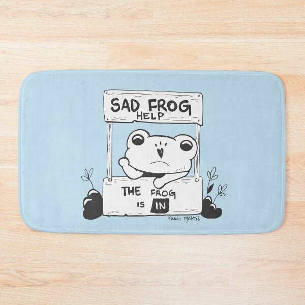 Item preview, Sad Frog Help Desk - Fine Line Black and White Digital Art designed and sold by ThaisMelo.