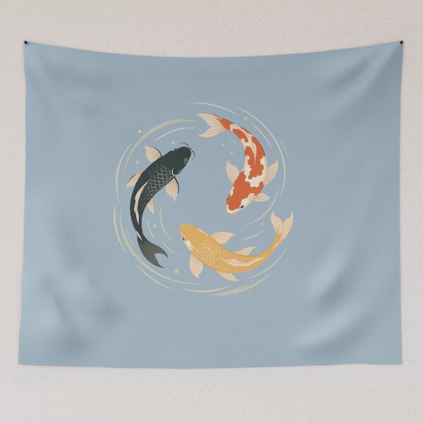 Item preview, Japanese Koi Fish Circle – Three Koi Swimming in Harmony designed and sold by SimplePoDesign.