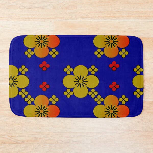 Item preview, Blue and Gold Japanese Floral Pattern designed and sold by SahmatArt.