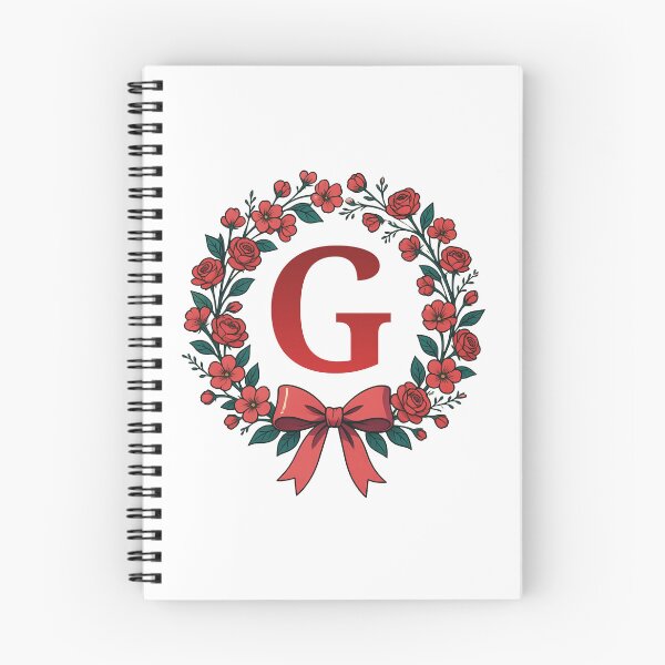 Item preview,  Red Letter G Floral Wreath Monogram designed and sold by ITCHAWAWAA.