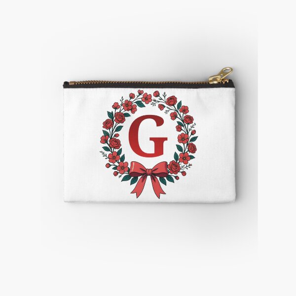 Item preview,  Red Letter G Floral Wreath Monogram designed and sold by ITCHAWAWAA.