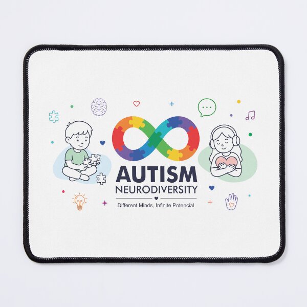 Item preview, Autism Neurodiversity Awareness Banner with Colorful Infinity Symbol, Children and Inclusive Icons designed and sold by JrNergal.