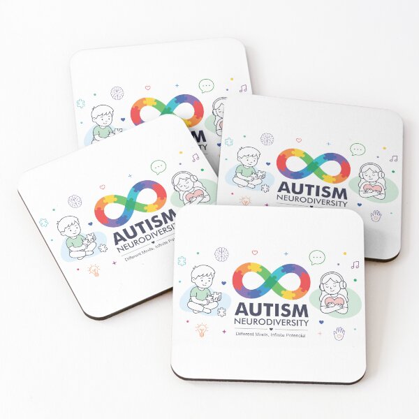 Item preview, Autism Neurodiversity Awareness Banner with Colorful Infinity Symbol, Children and Inclusive Icons designed and sold by JrNergal.