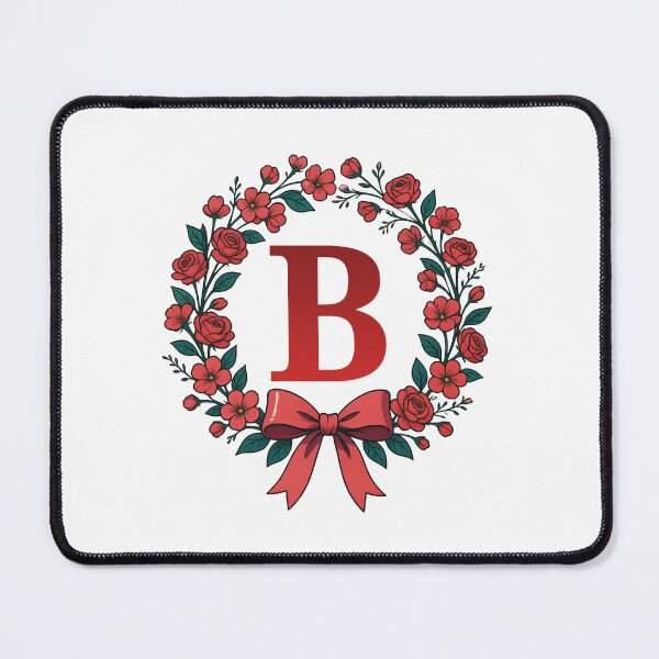 Item preview,  Red Letter B Floral Wreath Monogram designed and sold by ITCHAWAWAA.