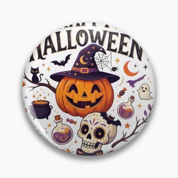 Item preview, Happy Halloween Spooky Vibes & Chills - Jack O Lantern Skull designed and sold by beyond-canvas.