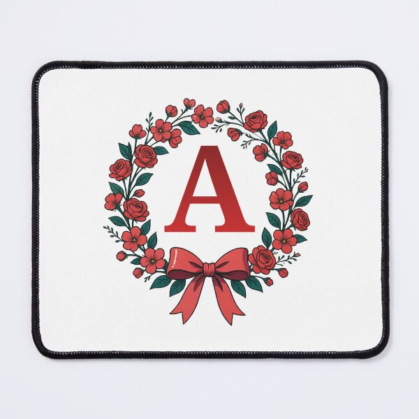 Item preview,  Red Letter A Floral Wreath Monogram designed and sold by ITCHAWAWAA.