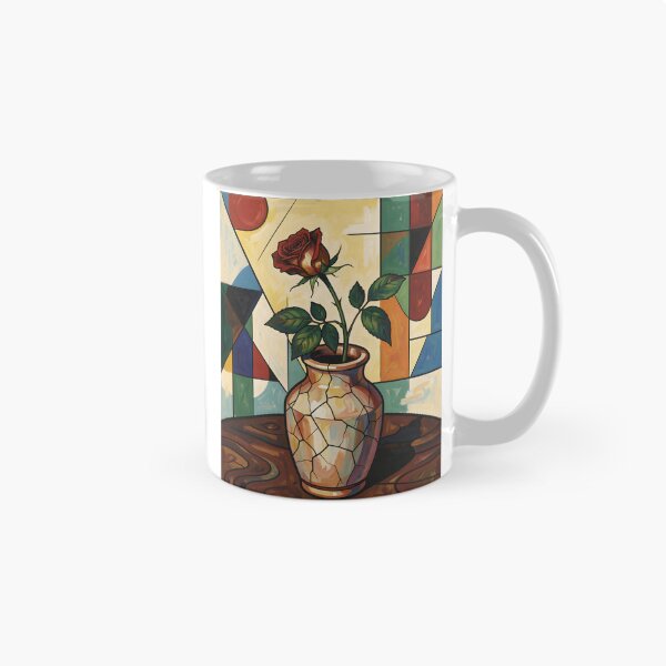 Item preview, Geometric Rose in Kintsugi Vase Art designed and sold by Serene Strokes Art.