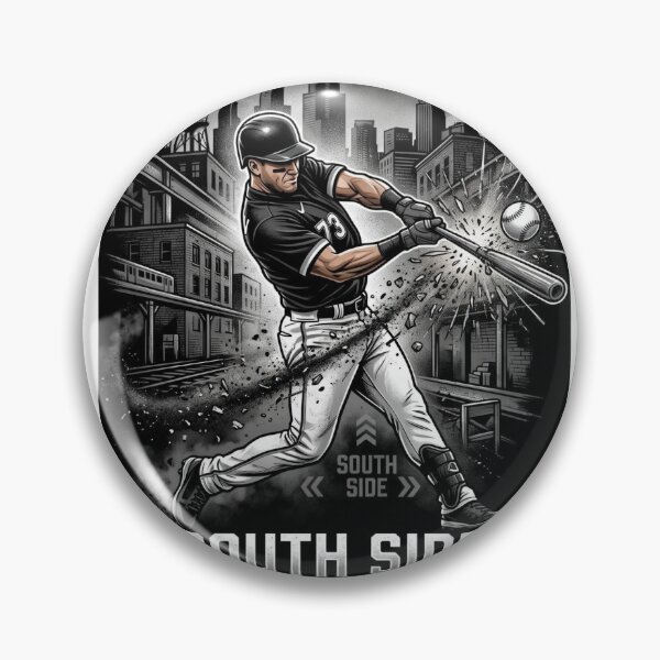 Item preview, South Side Forged Chicago Baseball Power Hitter Art designed and sold by Pandora´s Box.