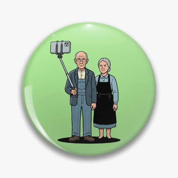 Item preview, American Gothic Takes A Selfie designed and sold by Rare By Hero.