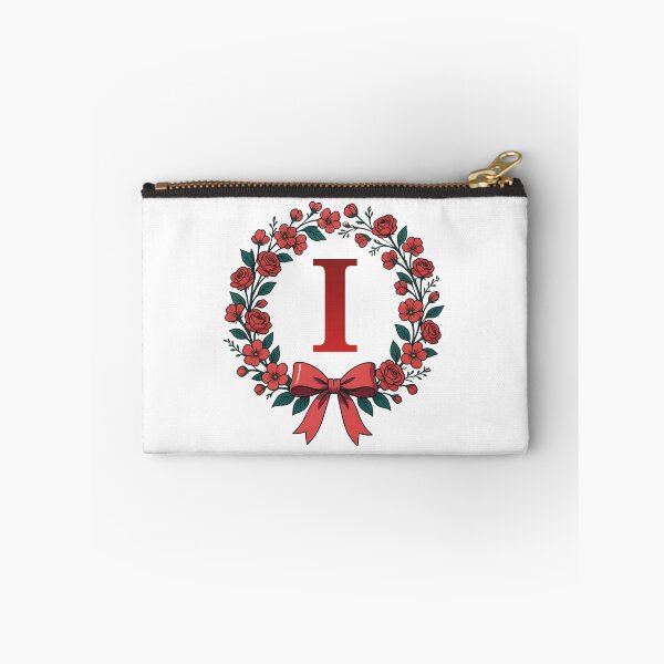 Item preview,  Red Letter I Floral Wreath Monogram designed and sold by ITCHAWAWAA.