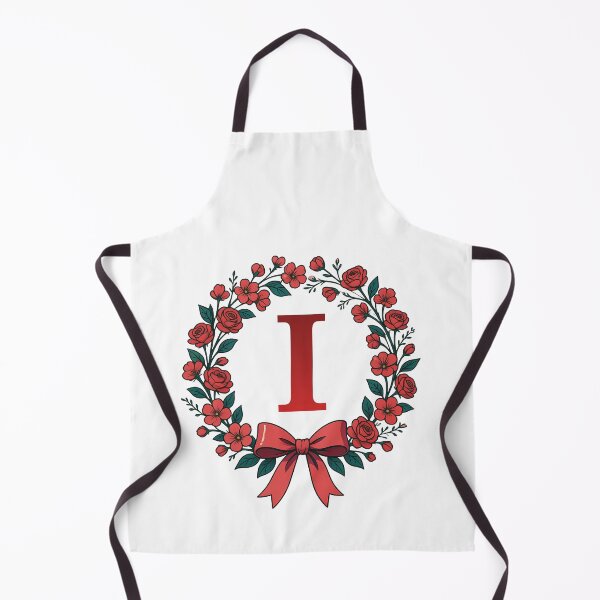 Item preview,  Red Letter I Floral Wreath Monogram designed and sold by ITCHAWAWAA.