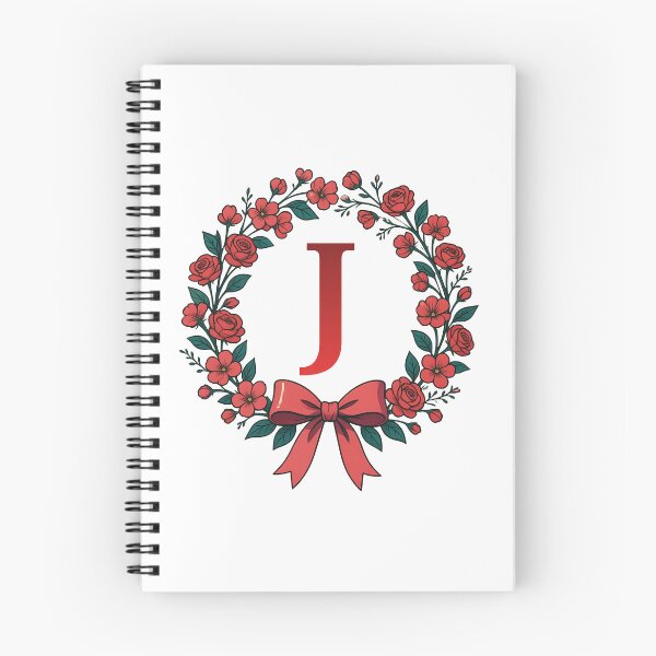 Item preview,  Red Letter J Floral Wreath Monogram designed and sold by ITCHAWAWAA.